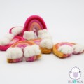 7x6cm Felt Rainbow with Two Clouds