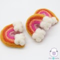 7x6cm Felt Rainbow with Two Clouds