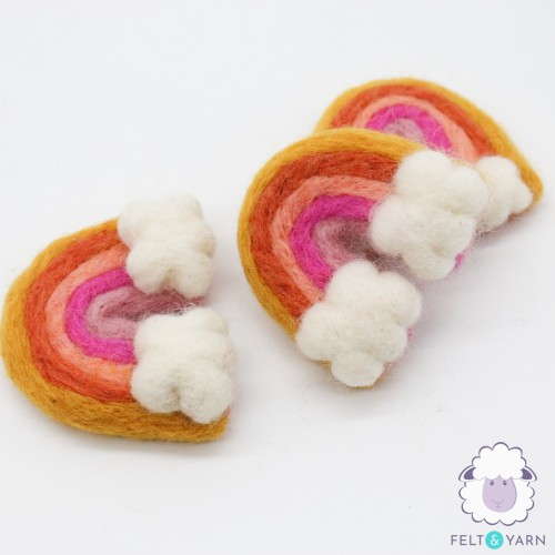 7x6cm Felt Rainbow with Two Clouds
