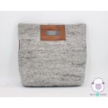 Handmade Grey Felt Tote Bag - Felt and Yarn