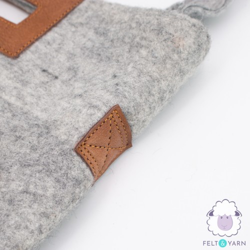 Handmade Grey Felt Tote Bag