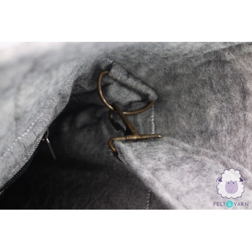 Handmade Grey Felt Tote Bag