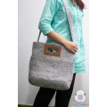 Handmade Grey Felt Tote Bag