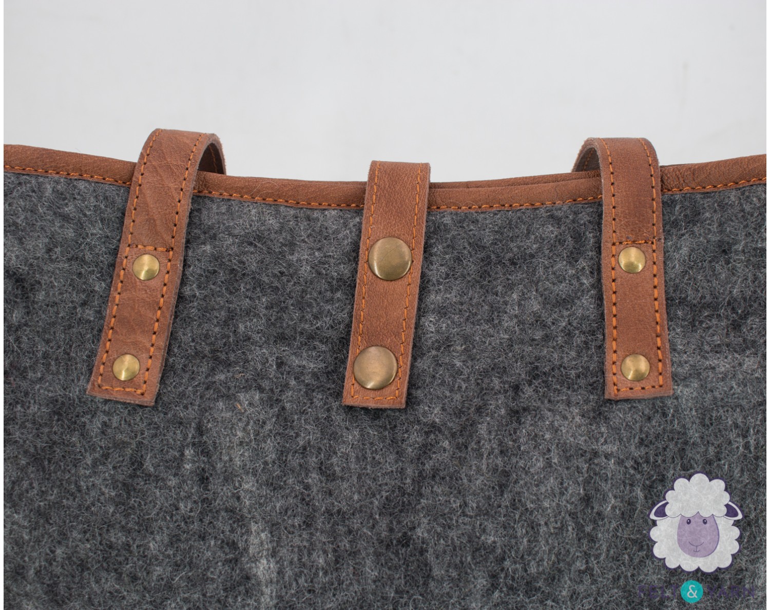 Grey Cottage Bag / Large Felt Tote Bag / Felt Laundry Basket / 