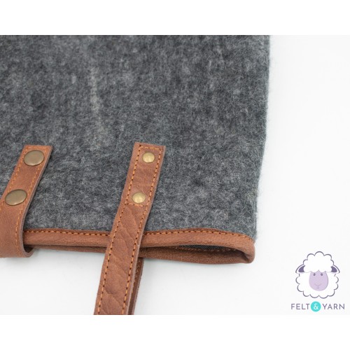 Dark Grey Felt Tote Bag