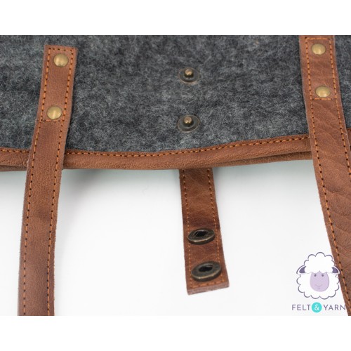 Dark Grey Felt Tote Bag