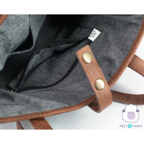 Dark Grey Felt Tote Bag