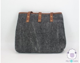 Dark Grey Felt Tote Bag - Felt and Yarn