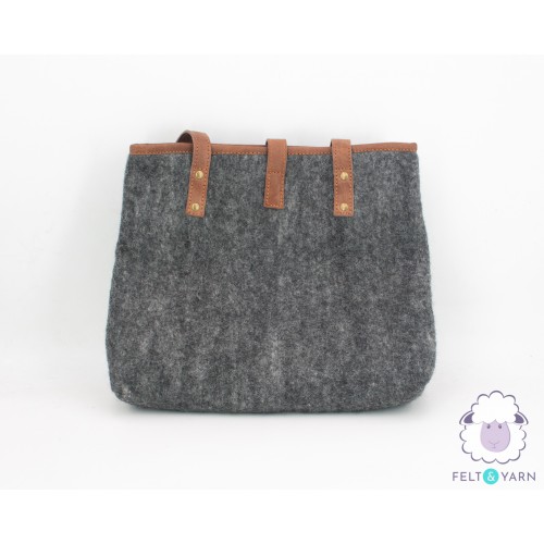 Dark Grey Felt Tote Bag