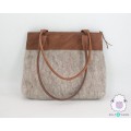 Classy Felt Bag with Leather Design - Felt and Yarn