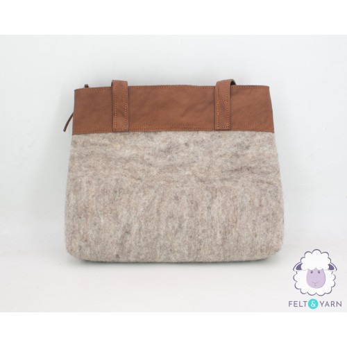 Classy Felt Bag with Leather Design