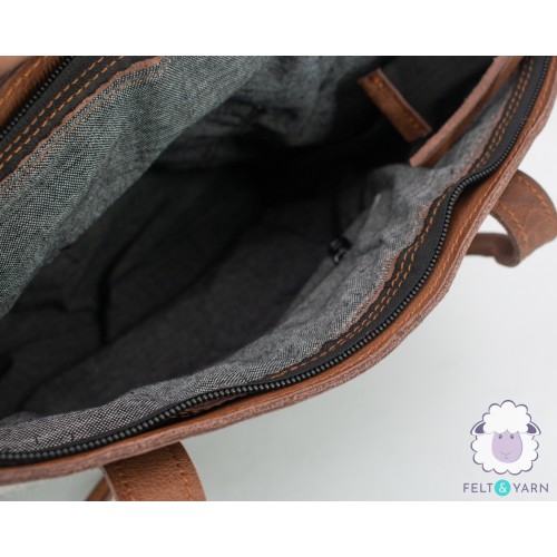 Classy Felt Bag with Leather Design