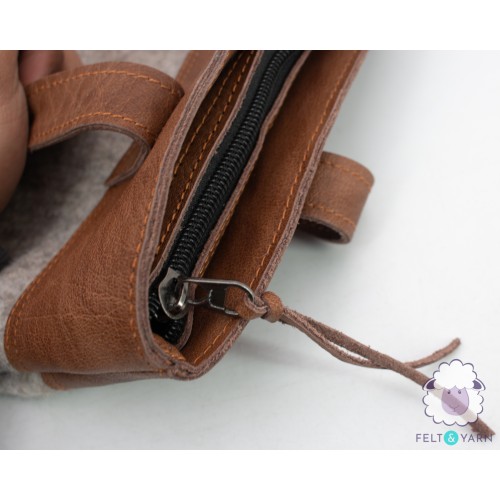 Classy Felt Bag with Leather Design