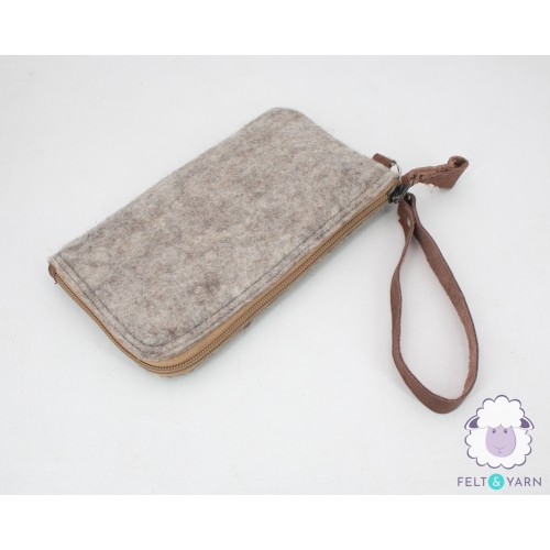 Felt Purse with Leather Strap