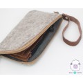 Felt Purse with Leather Strap - Felt and Yarn Felt Purse with Leather Strap - Felt and Yarn