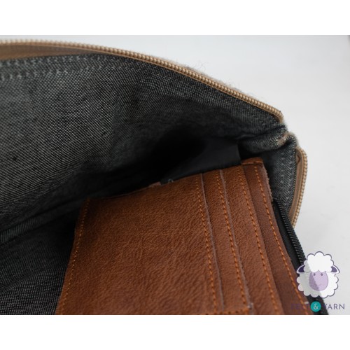 Felt Purse with Leather Strap