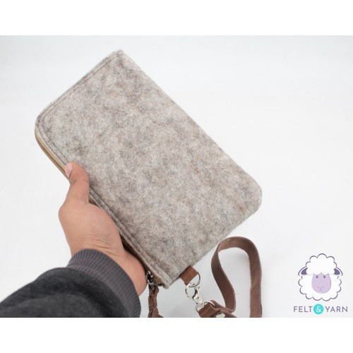 Felt Purse with Leather Strap