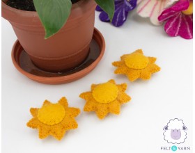 7cm Felt Stitched Sun