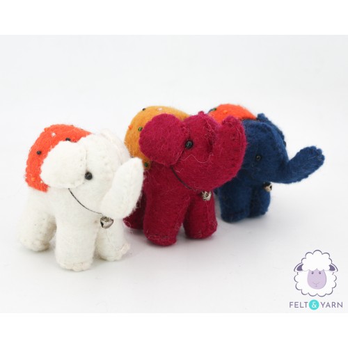 8cm Mini Felt Elephant Eco Toy