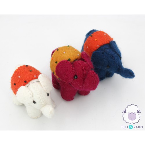 8cm Mini Felt Elephant Eco Toy