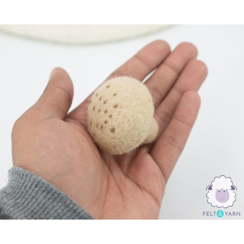 4cm Wool Button Mushroom