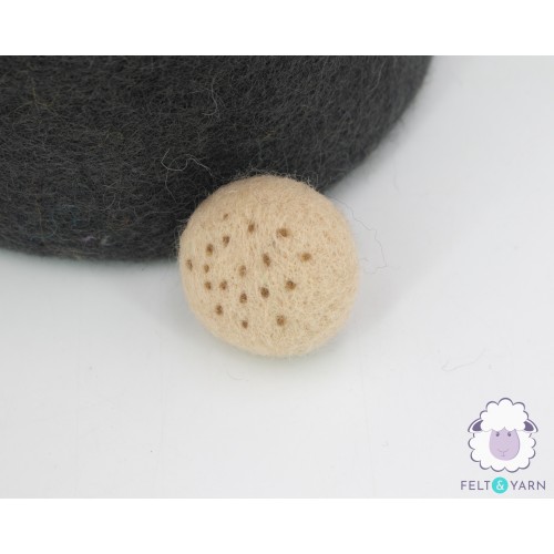 4cm Wool Button Mushroom