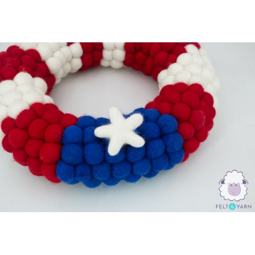 Felt Ball Wreath - 4th of July
