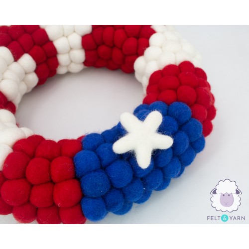 Felt Ball Wreath - 4th of July