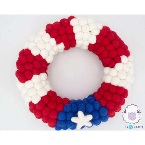 Felt Ball Wreath - 4th of July