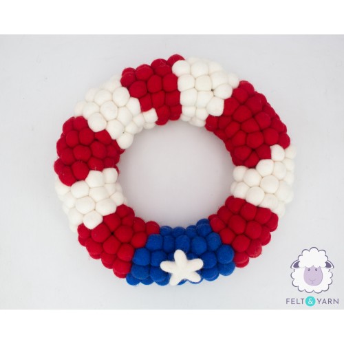 Felt Ball Wreath - 4th of July