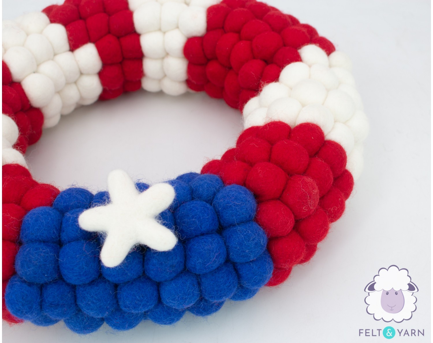 Patriotic Pom Pom Wreath 