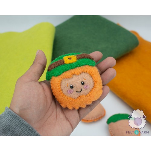 7 cm Felt Stitched Leprechaun Head
