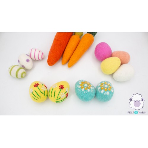 Felt Floral Design Easter Eggs