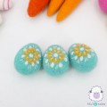 Felt Floral Design Easter Eggs
