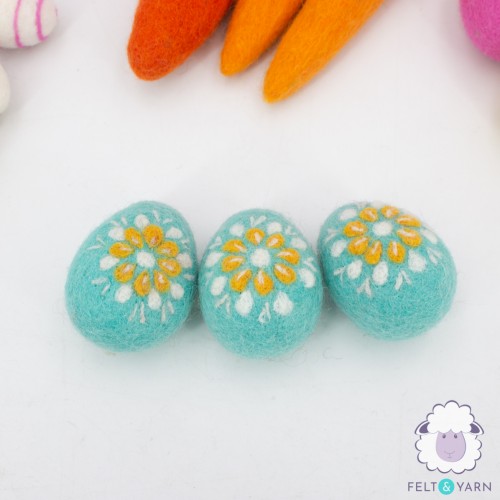 Felt Floral Design Easter Eggs