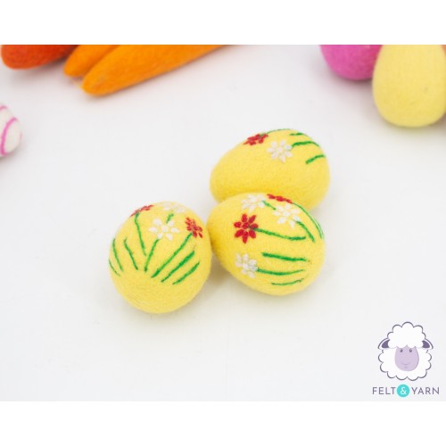 Felt Floral Design Easter Eggs