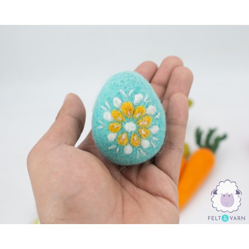 Felt Floral Design Easter Eggs