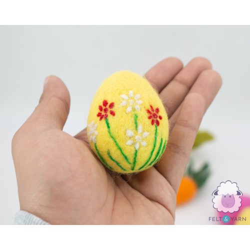 Felt Floral Design Easter Eggs