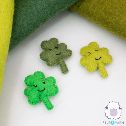 Cute Felt Shamrocks With Face