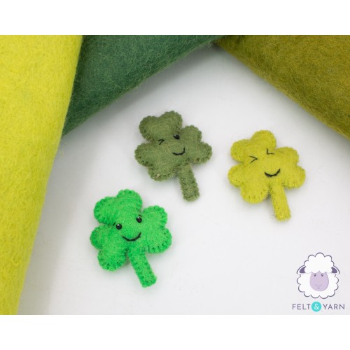 Cute Felt Shamrocks With Face