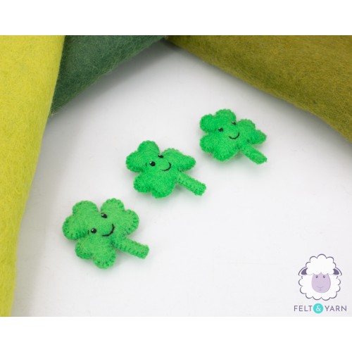 Cute Felt Shamrocks With Face