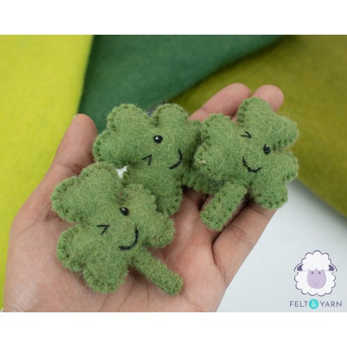 Cute Felt Shamrocks With Face