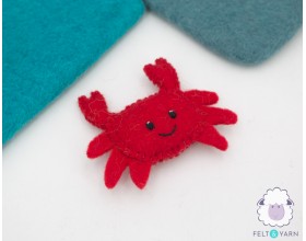 8cm Mini Felt Crab - Felt and Yarn
