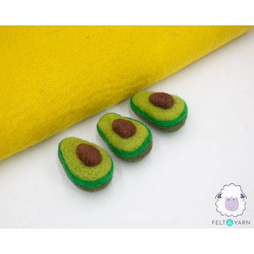 7cm Felt Avocado With Seeds