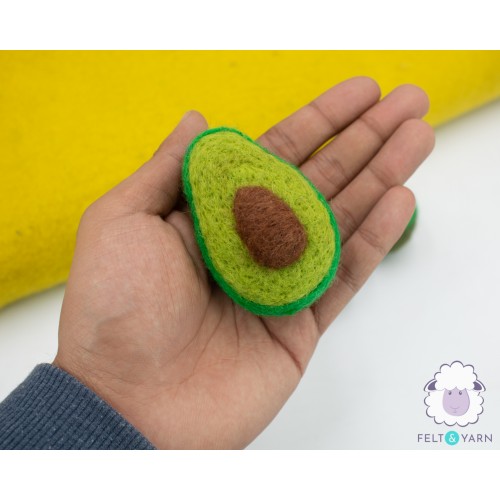 7cm Felt Avocado With Seeds