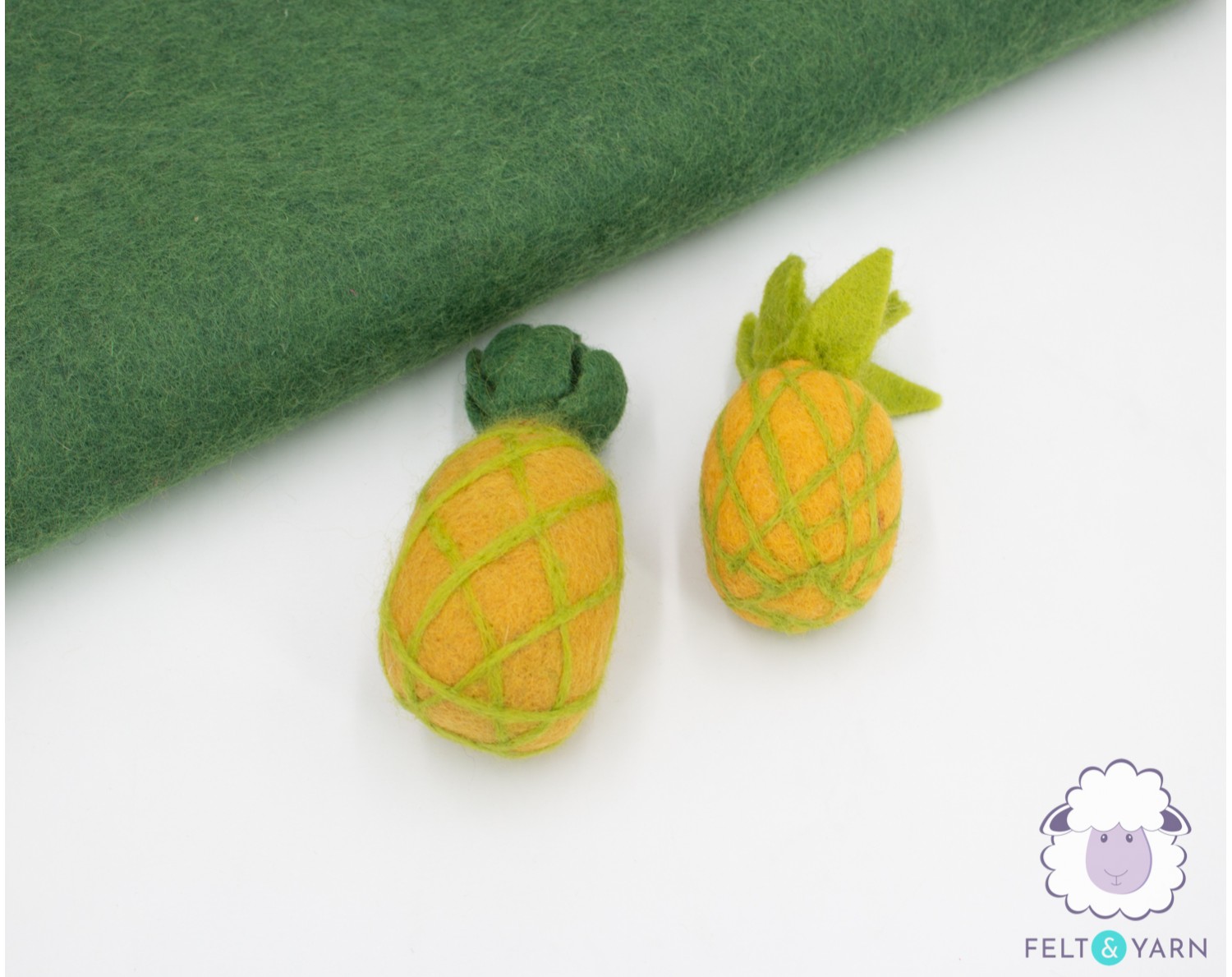 10 cm and 13 cm Felted Unripe Pineapples