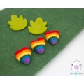 5cm Felted Heart with Rainbow