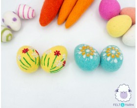 Felt Floral Design Easter Eggs