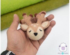 3cm & 4cm Brown Felt Deer Head