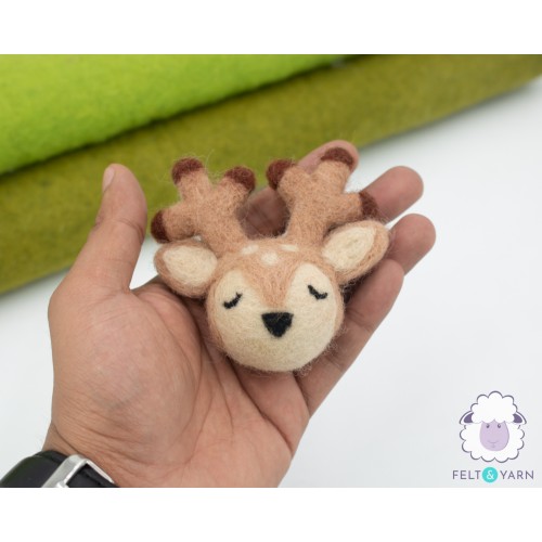 3cm & 4cm Brown Felt Deer Head
